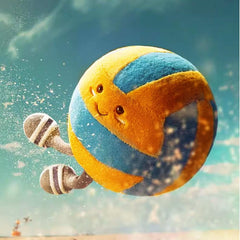 XIYUAN soft-footed soccer-ball plush with feet, perfect for imaginative playrooms.