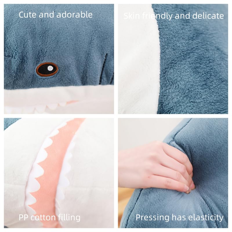 XIZHI giant shark plush eye detail emphasizes the cute expression kids love.
