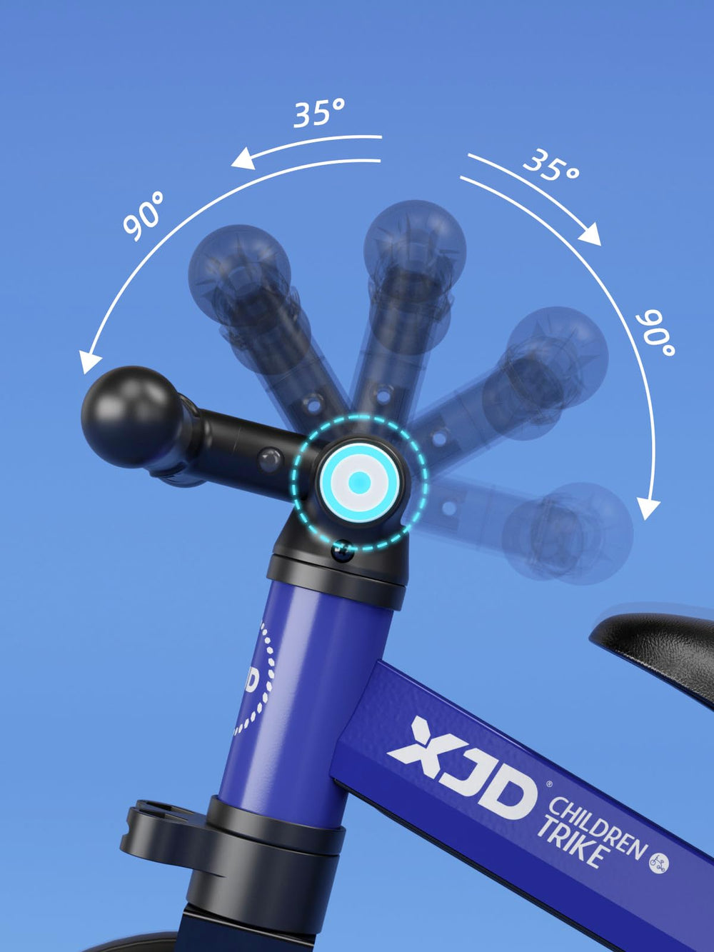 XJD adjustable-seat feature enables growing child comfort.