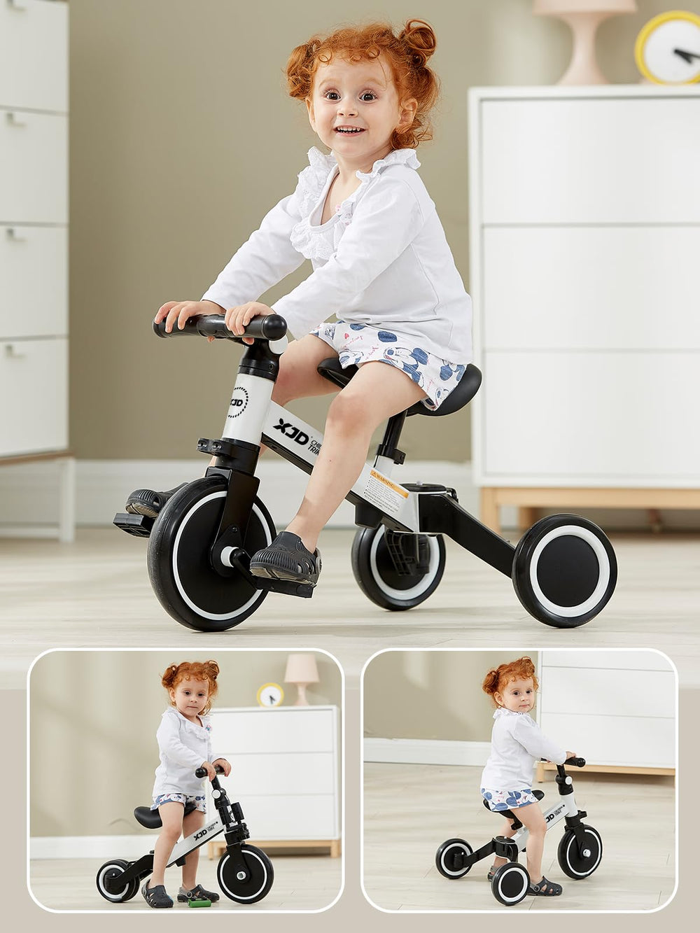XJD 5-in-1 toddler bike soft grip handles for kid-friendly comfort