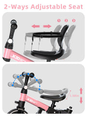 XJD toddler bike adjustable seat adapts to growing children.