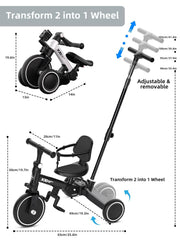 XJD backrest provides extra ride comfort during playtime.