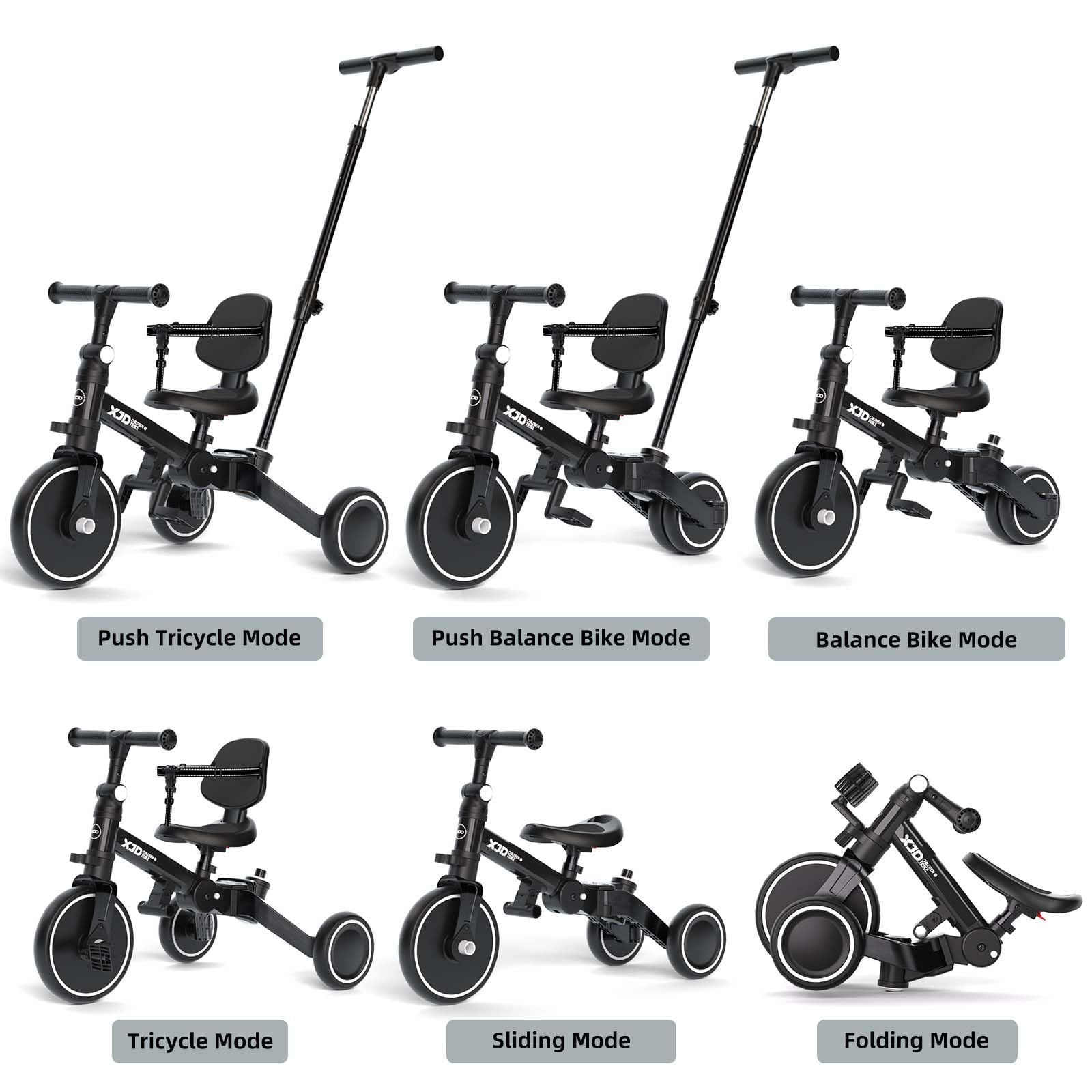 XJD one-button fold enables quick, easy storage.