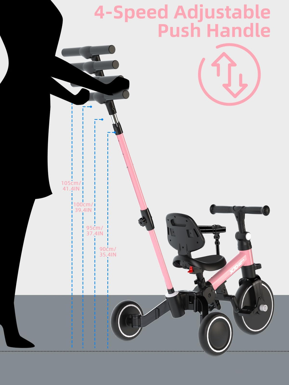 XJD toddler bike pink design appeals to young riders.