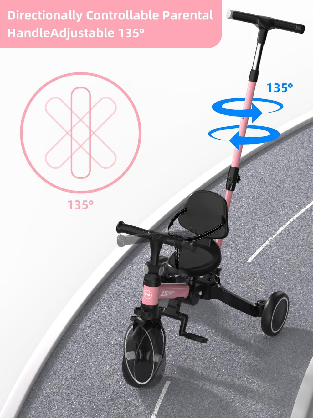 XJD toddler bike wide silent wheels for smooth rides indoors or outdoors.