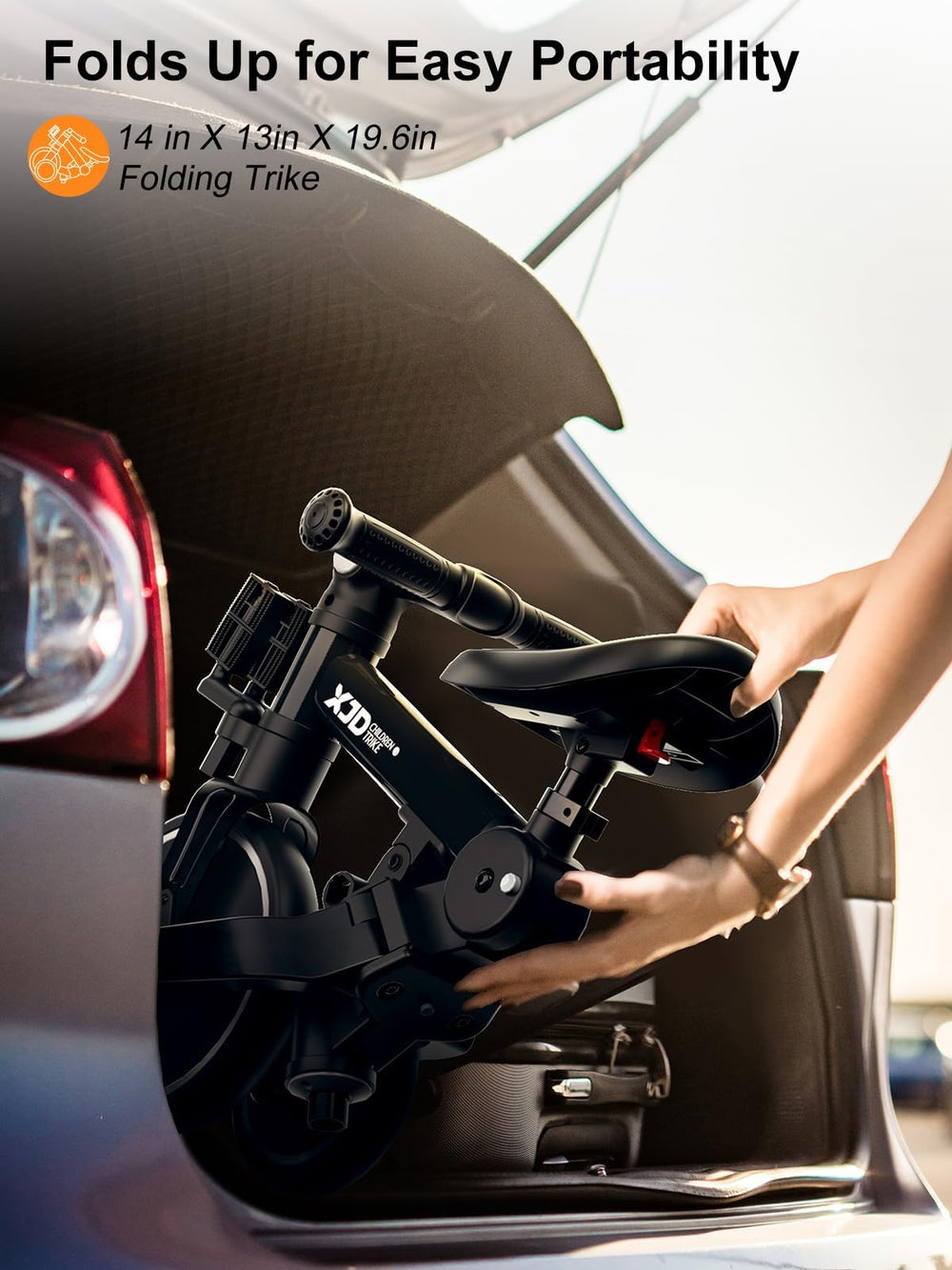 XJD wide silent wheels deliver smooth rides indoors and outdoors.