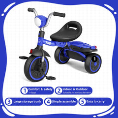 XJD toddler tricycle blue gift-ready design suits birthdays and holidays.