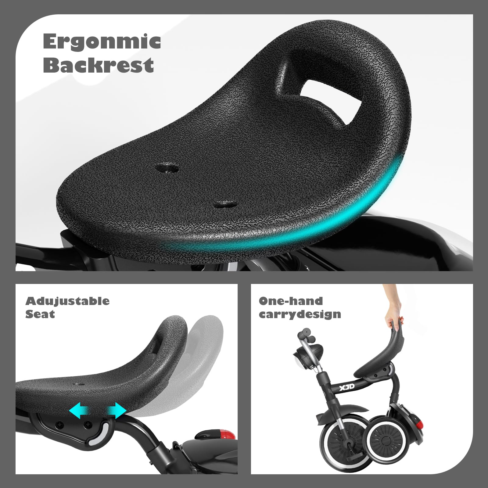 XJD lightweight at four point four kilograms for easy handling.