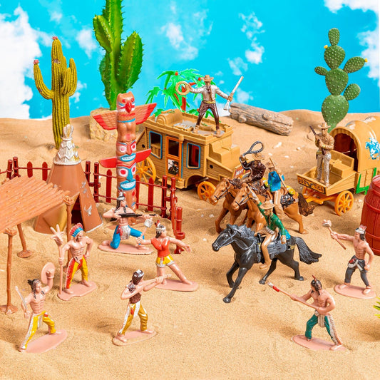 XJWWHZ Western cowboys on horseback: enhances historical storytelling and imaginative play