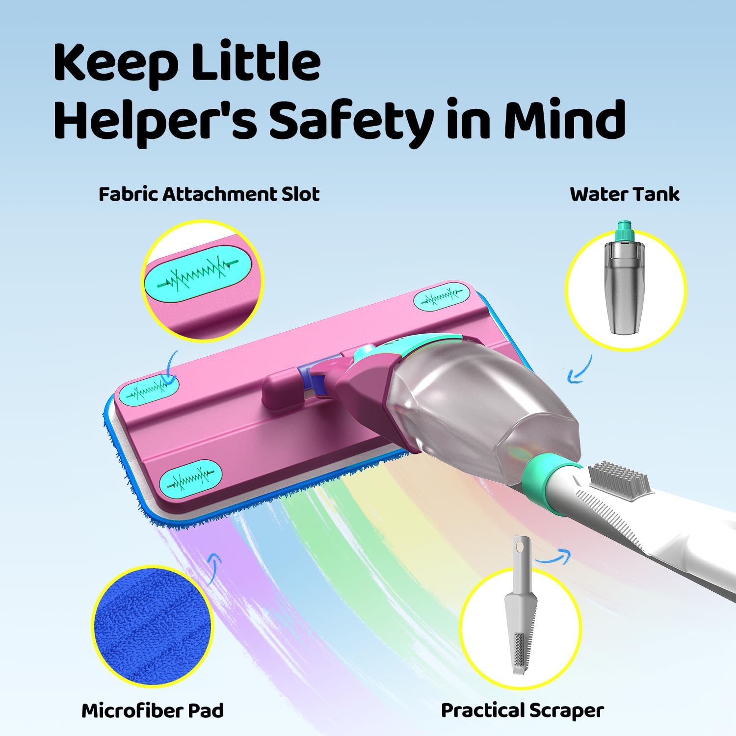 Xlife ToyFun miniature mop with easy-grip handle for toddler play.