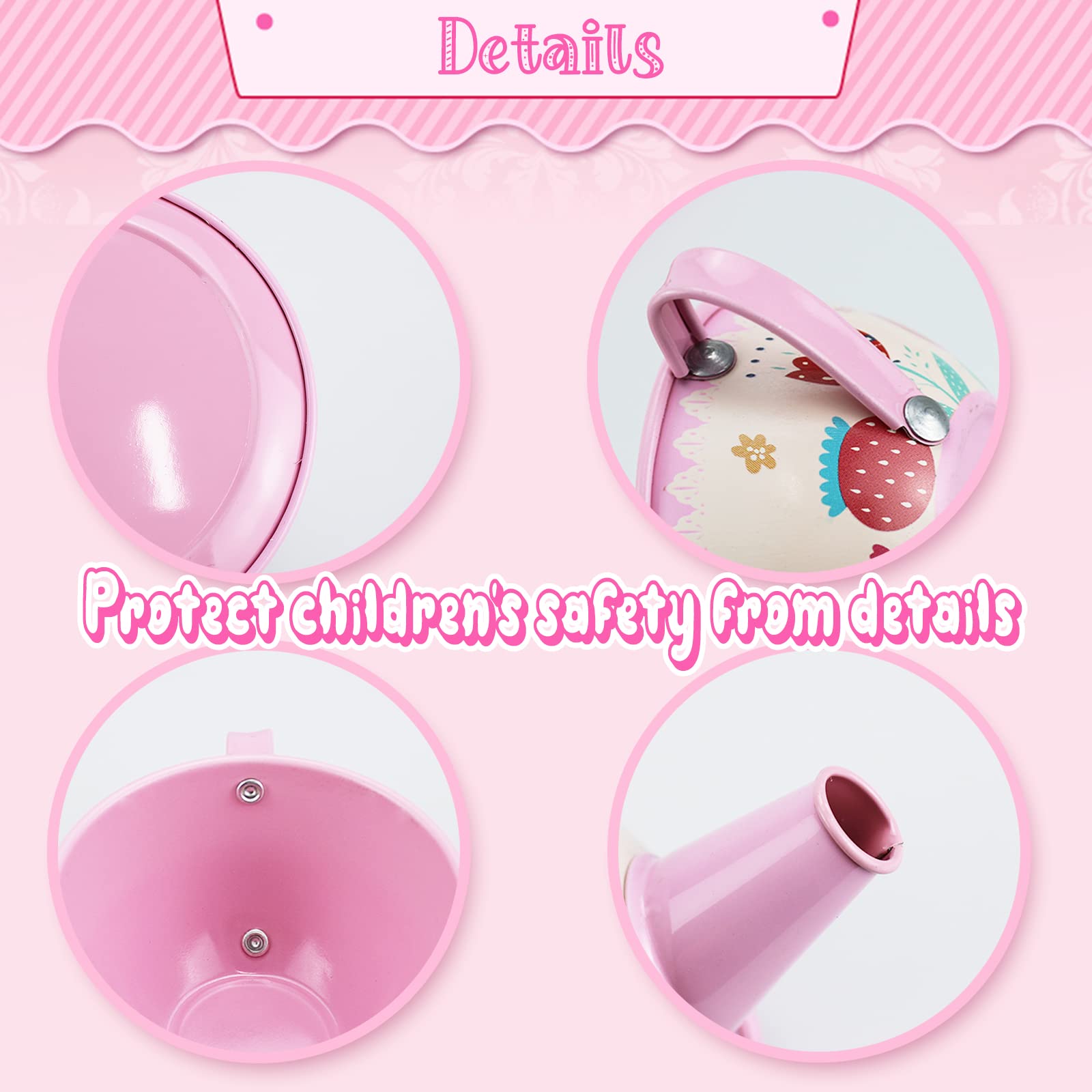 Xlong Pink Tea Set cups bring cheerful service to little hosts