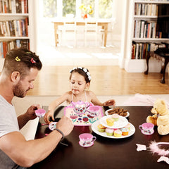 Xlong Pink Tea Set flower design enhances princess-inspired tea time