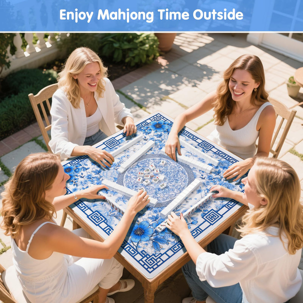 Xmoiqer Mahjong Mat 33x33 blue ideal gift for tabletop enthusiasts.