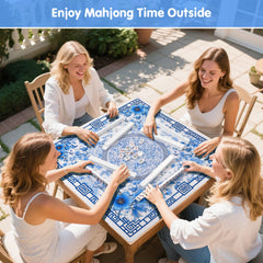 Xmoiqer Mahjong Mat 33x33 blue ideal gift for tabletop enthusiasts.