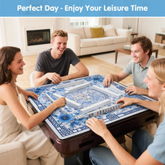 Xmoiqer Mahjong Mat with noise-reduction reduces tile shuffle disturbance.