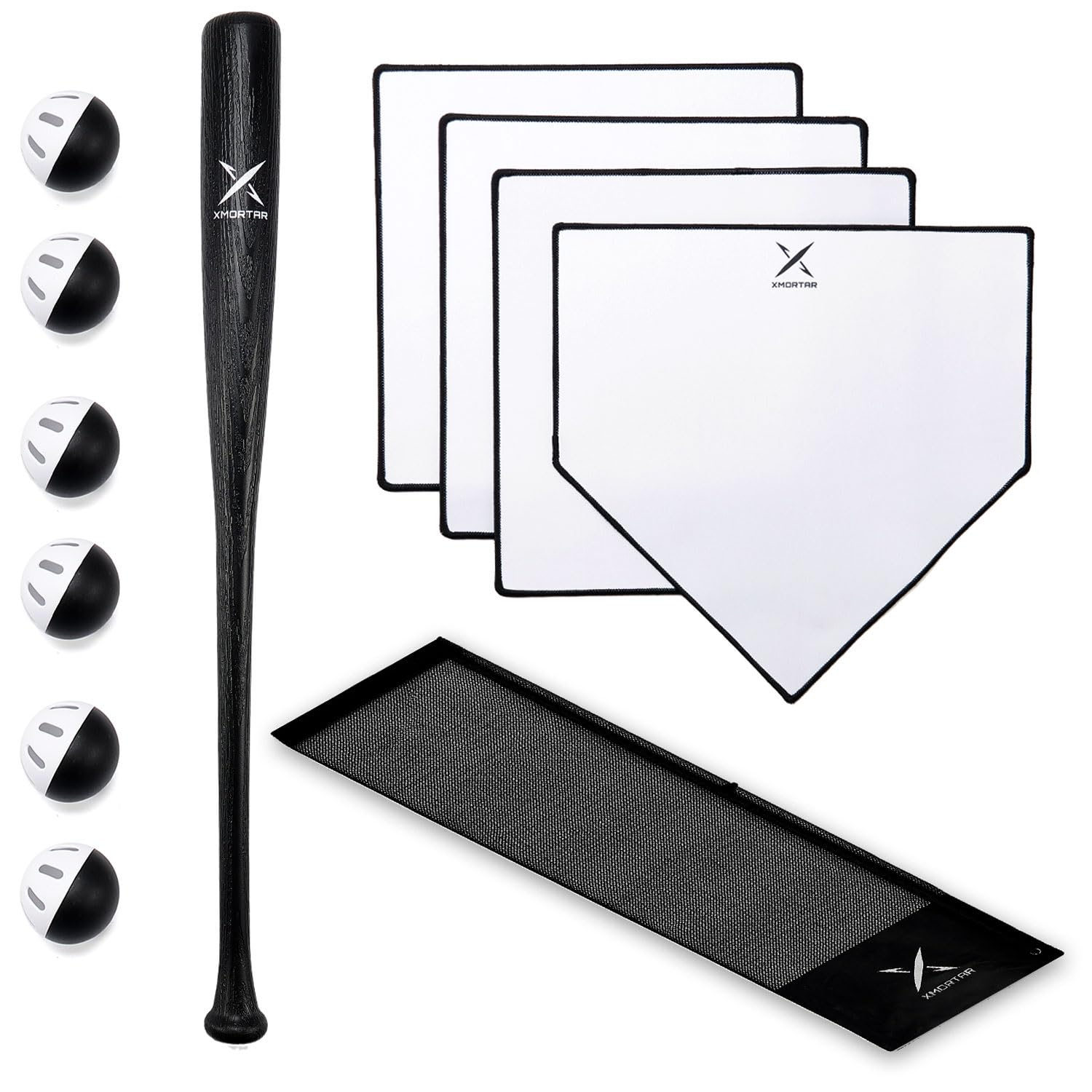 Xmortar Grand Slam plastic bat with wood grain texture for pro-like feel.
