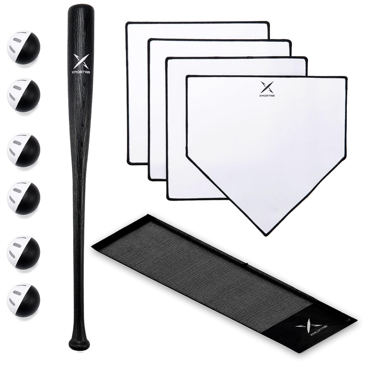 Xmortar Grand Slam plastic bat with wood grain texture for pro-like feel.