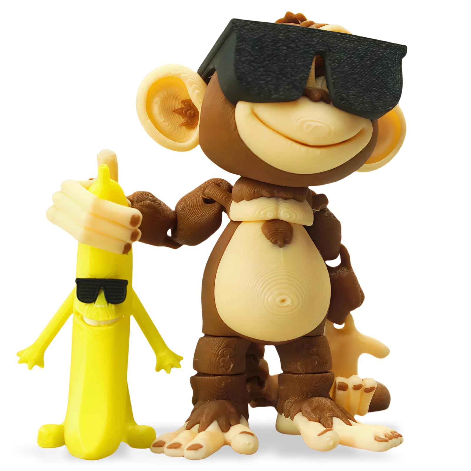 Xonery poseable monkey figure with articulated limbs for versatile desk decor.