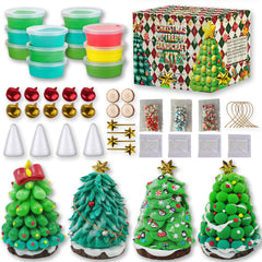 Xoprmey Christmas Trees Clay Pack viewed from above, ideal for imaginative play.