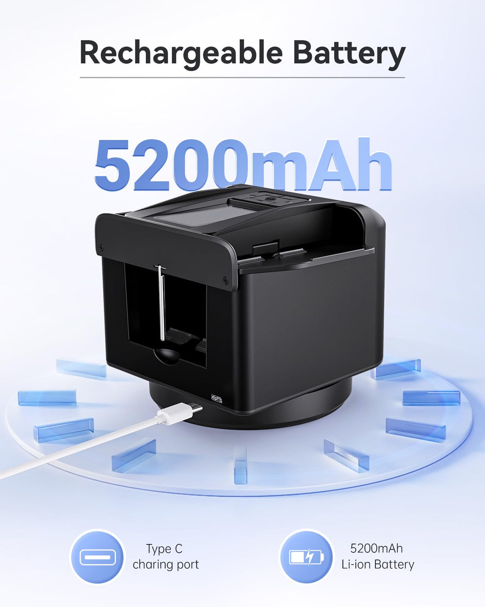 XPAW 5000mAh rechargeable battery powering long sessions