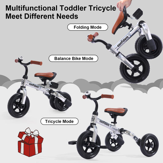 XPIY tricycle adjustable seat range supports growing toddlers.