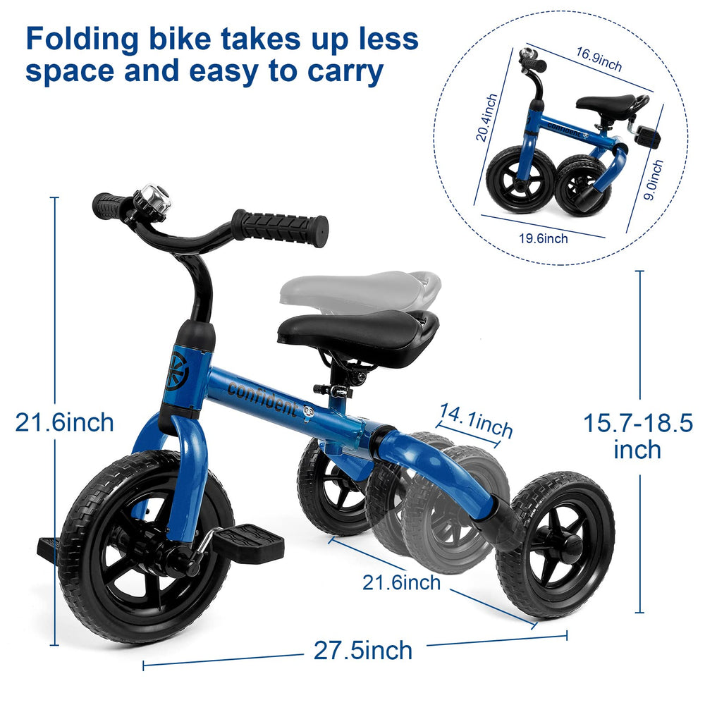 XPIY Tricycle blue detachable pedal enables pedal-less riding exploration.