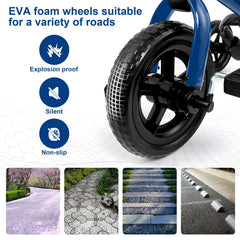 XPIY Tricycle blue puncture-resistant wheels support smooth outdoor trips.
