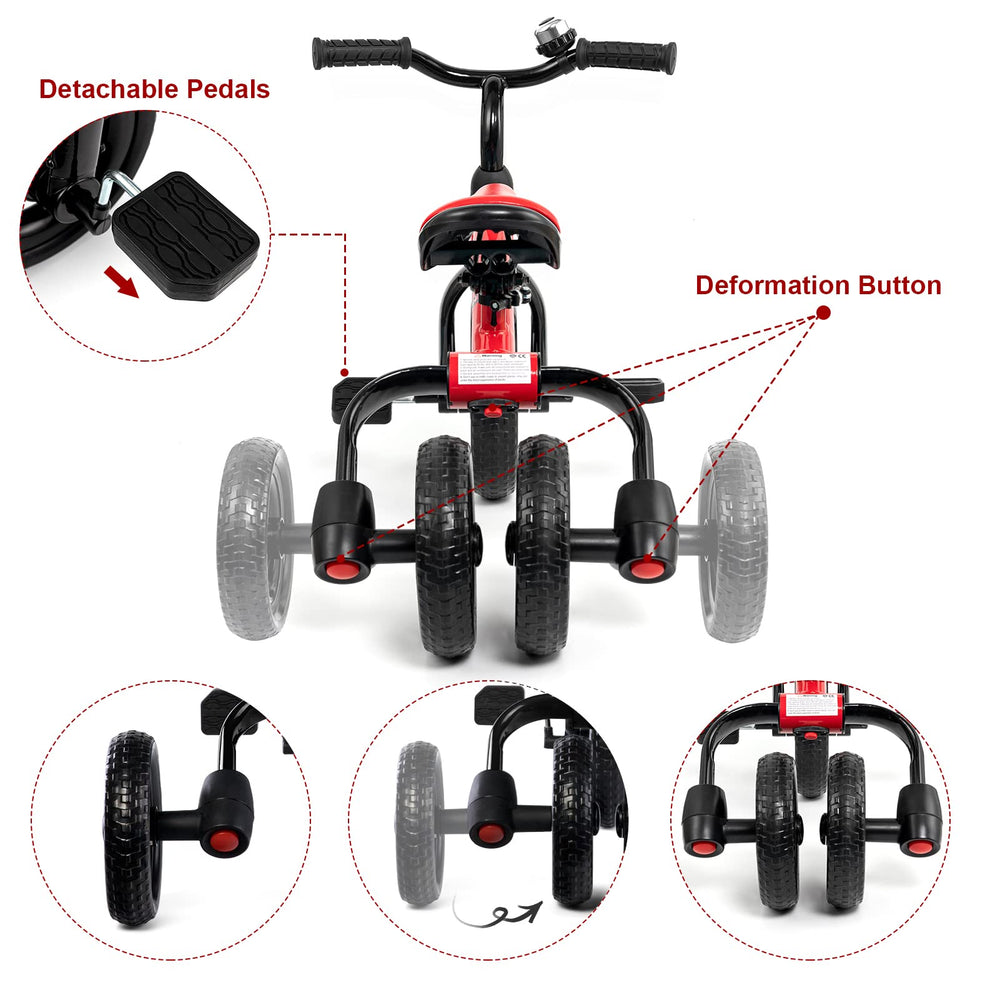 XPIY Tricycle sturdy-carbon-steel red promises stable, durable outdoor adventures