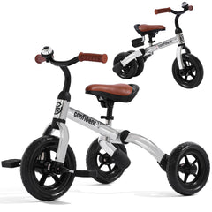 XPIY tricycle folded mode for easy 3-in-1 use and storage.