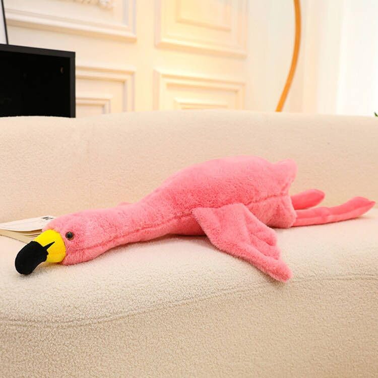 XQEYNT 26-inch flamingo plush pillow offers cozy hugs with ultra-soft fabric.