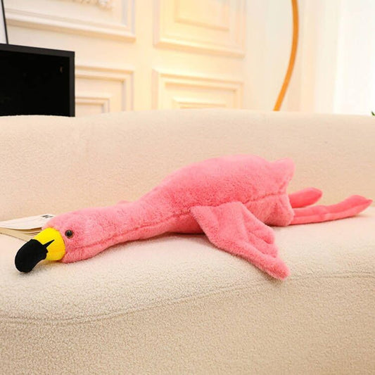 XQEYNT 26-inch flamingo plush pillow offers cozy hugs with ultra-soft fabric.