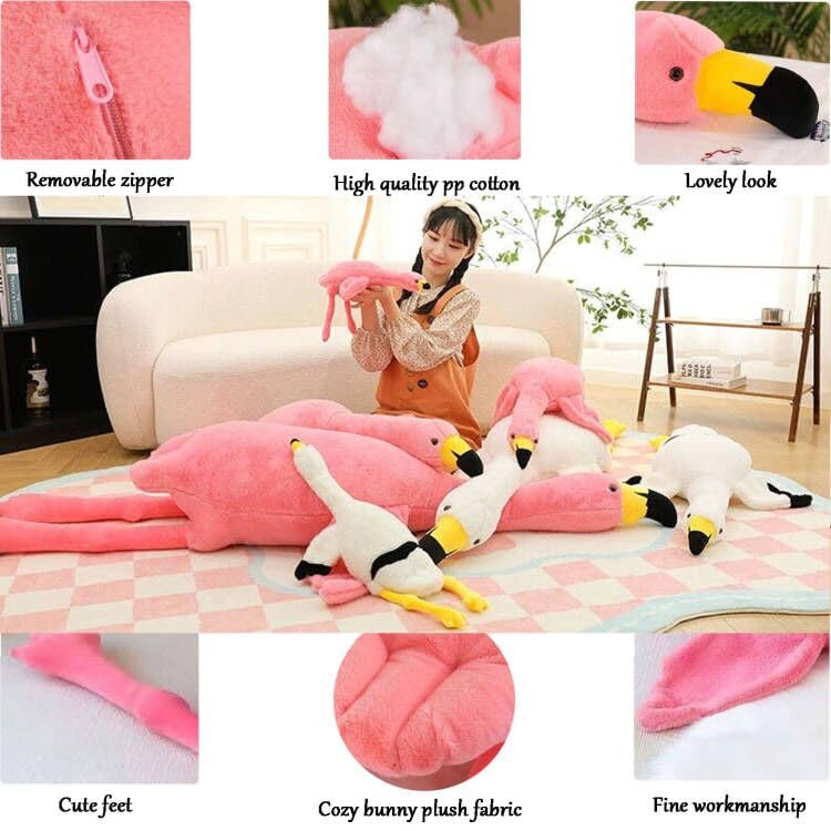 Flamingo cushion for bed or sofa, a cheerful home accent.