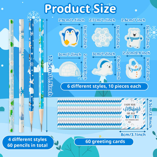 Xqumoi penguin eraser topper on a pencil for kids