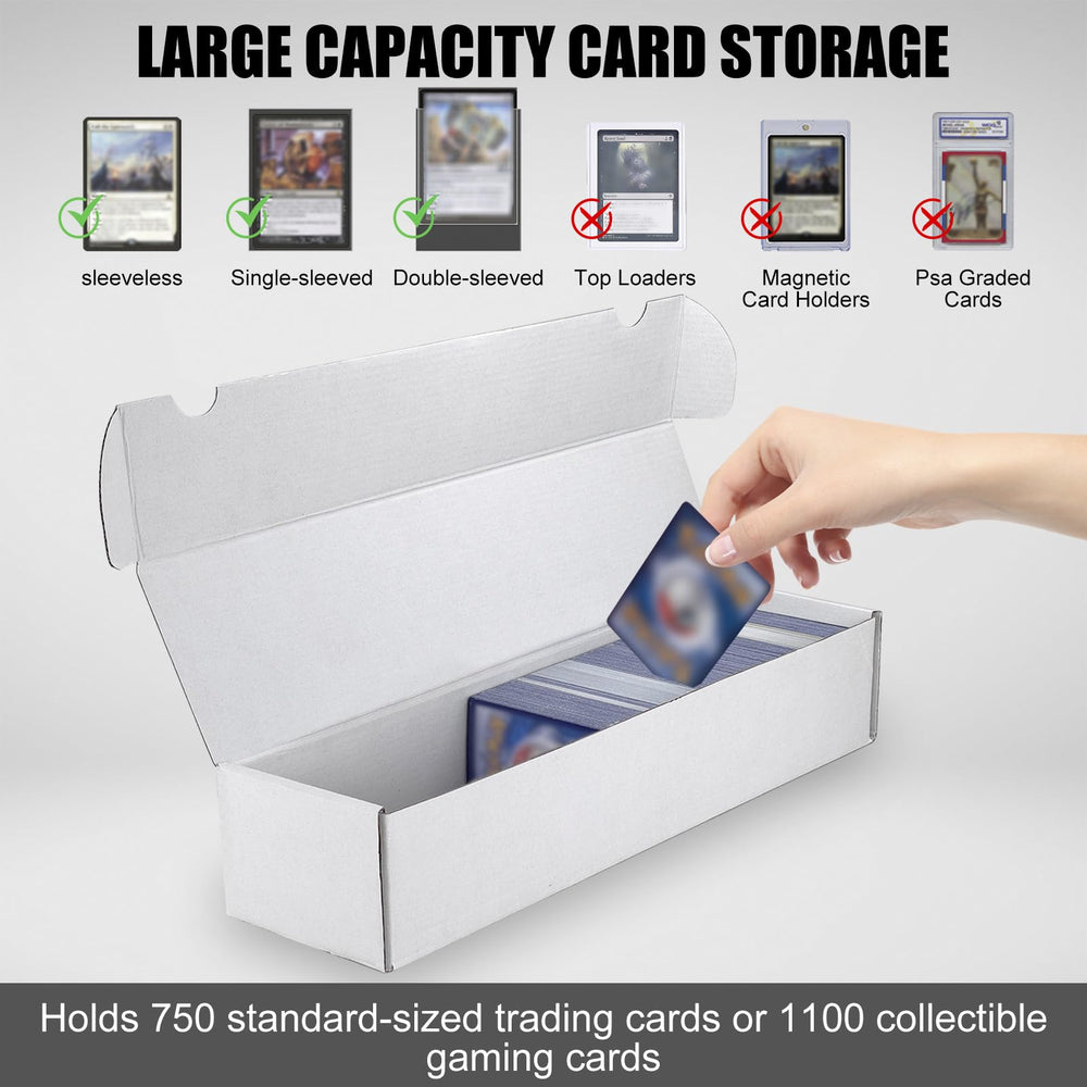 XRACV trading card storage box durable shell protects cards from dust and damage.