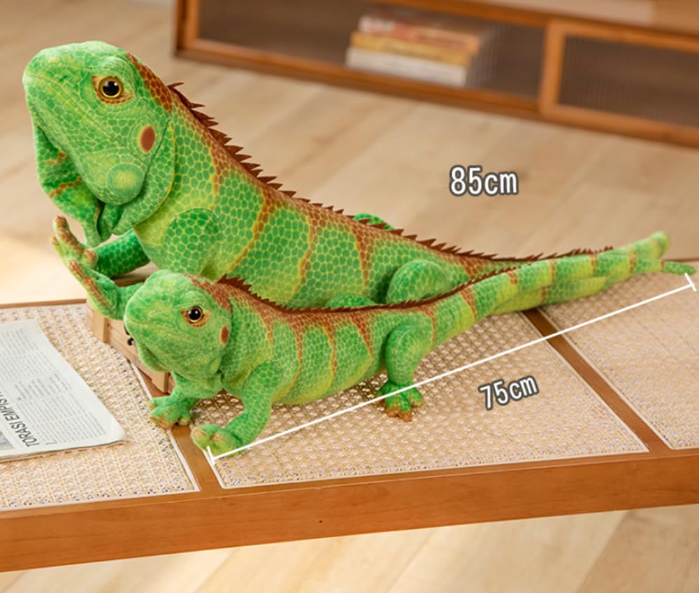 Xshelley green lizard plush detail patterns for lifelike appeal.