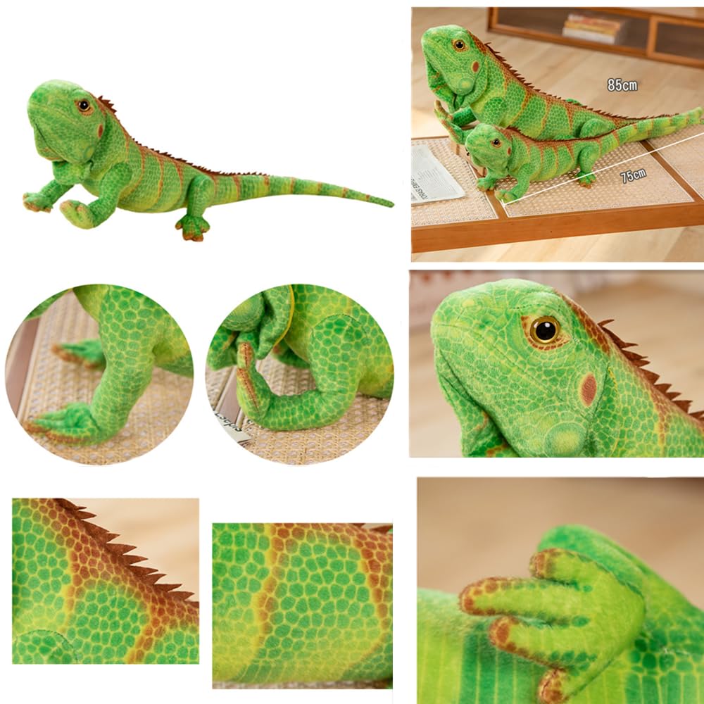 Xshelley green lizard plush hugging-ready design for comfort.