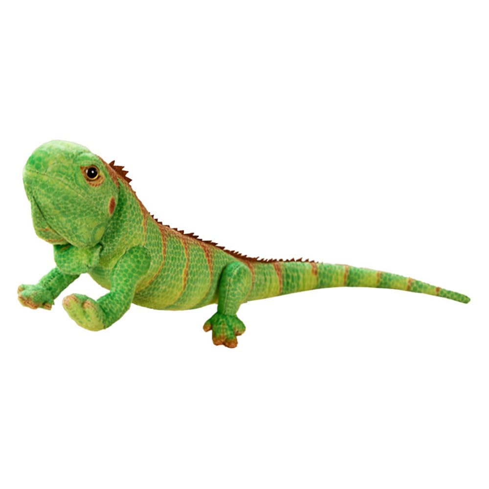 Xshelley realistic green lizard plush front view for cozy hugs.