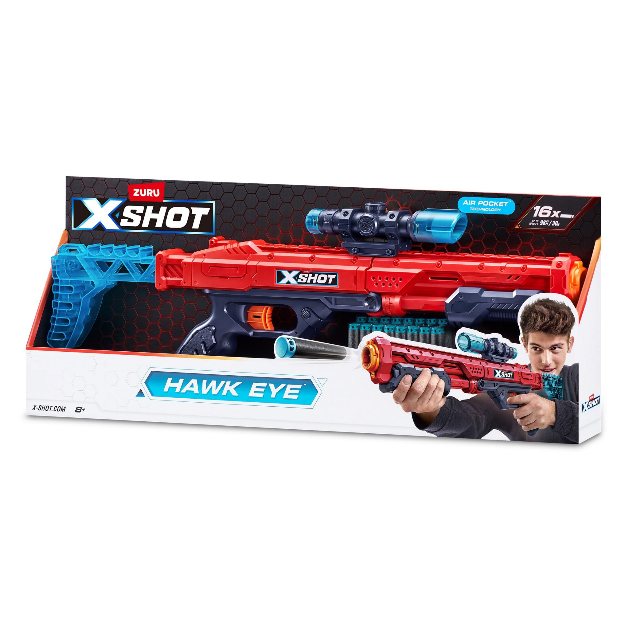 Includes 4-dart onboard storage for quick mid-battle reloading.