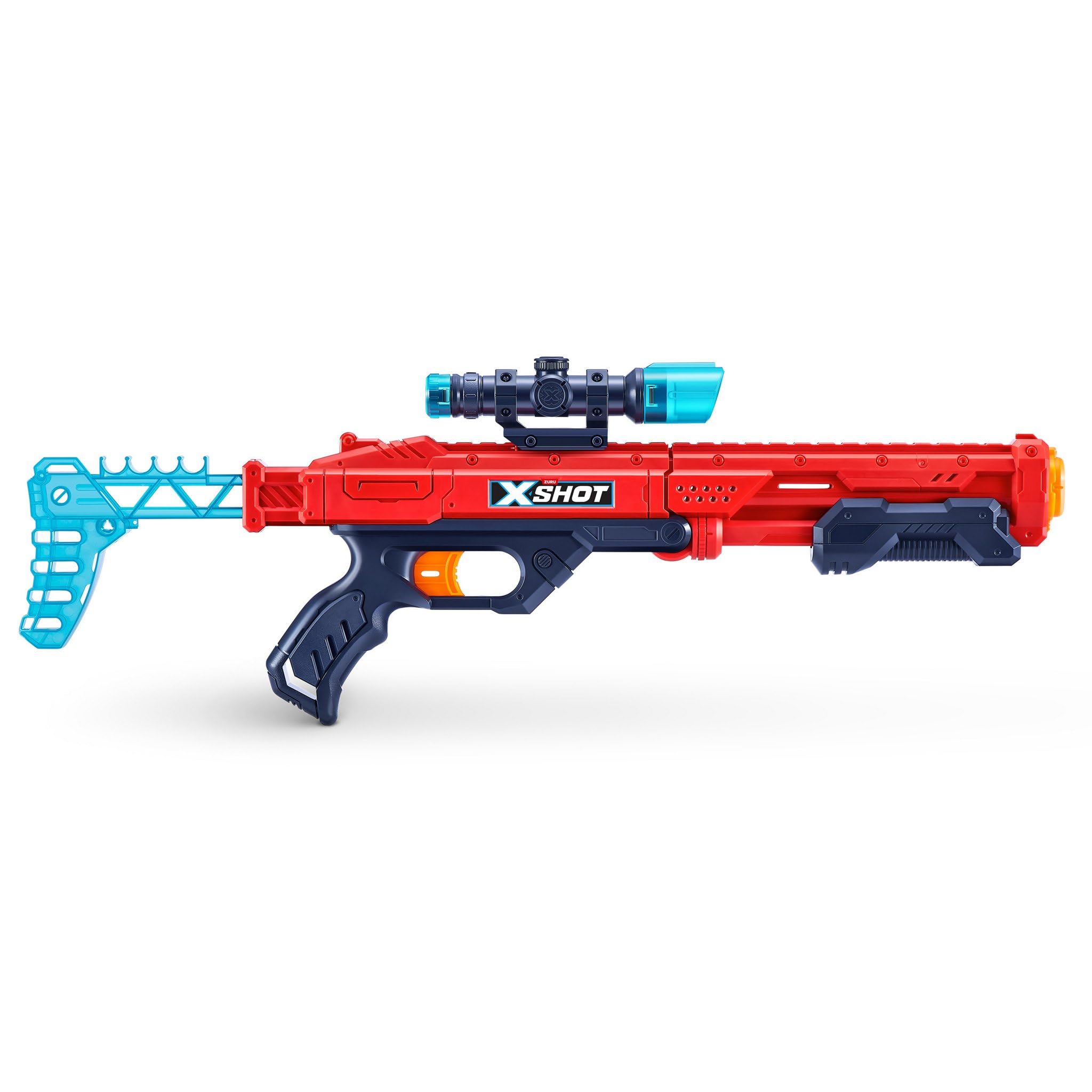 XSHOT Hawk Eye features tactical grip for steady handling during play.