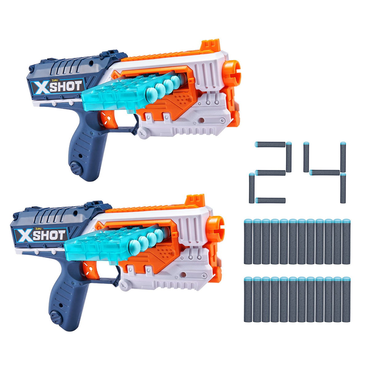 XSHOT Excel Quick-Slide cartridge 2-pack for rapid ammo cycling in foam battles