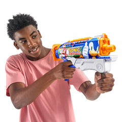 XSHOT packaging shows Hyperload blaster ready to use.