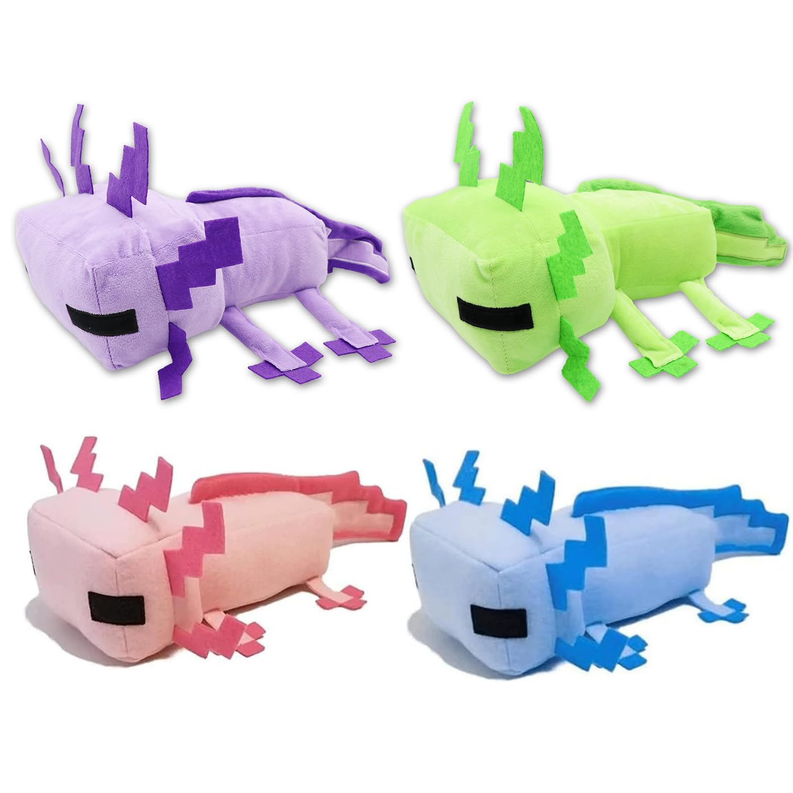 XSLWAN blue axolot plush front view; soft cuddle buddy for kids and a cozy decorative accent