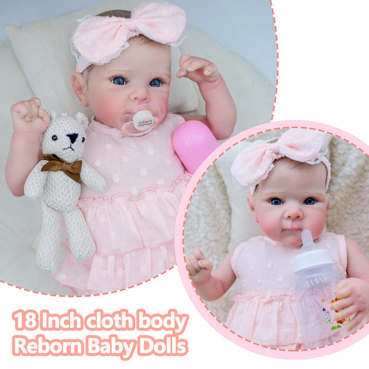 XSWPL Bettie-Pink doll with cloth body for lifelike touch