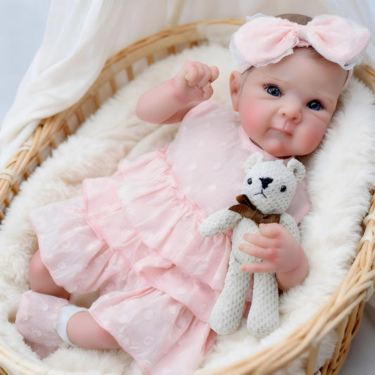 XSWPL Bettie-Pink reborn doll face detail for realistic imaginative play