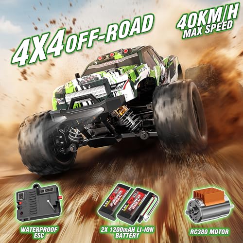 X-TMAGA 4WD RC truck conquering dirt with steady grip