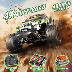 X-TMAGA 4WD RC truck conquering dirt with steady grip