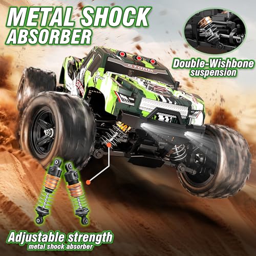 X-TMAGA waterproof 4x4 RC car powering through wet grass and puddles