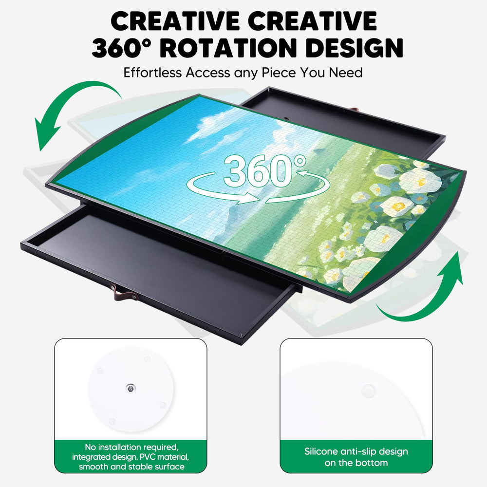 Xubialo 360-degree rotation design enables easy access to puzzle areas.