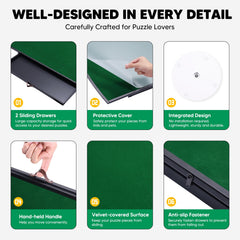 Xubialo puzzle cover protects pieces from dust between sessions.