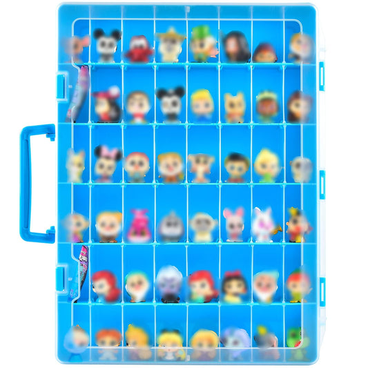 Xuerdon Disney Doorables display case blue front view shows clear visibility of figures